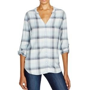 soft joie womens xxs blue dane plaid shirt preppy